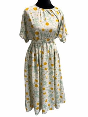 Madewell Daisy Floral Open Back Tie Midi Dress | 100% Viscose | Size Medium